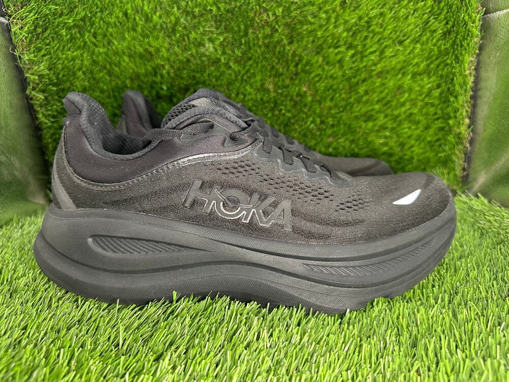 Hoka One One Bondi 9 1162014-BBLC Athletic Sneaker Women's 11D Black Knit Sports